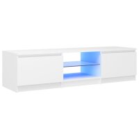 vidaXL TV-Schrank mit LED-Leuchten Wei&szlig; 140x40x35,5 cm