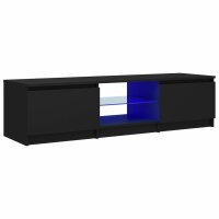 vidaXL TV-Schrank mit LED-Leuchten Schwarz 140x40x35,5 cm