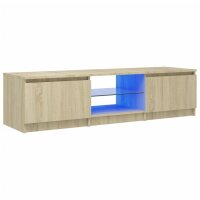 vidaXL TV-Schrank mit LED-Leuchten Sonoma-Eiche 140x40x35,5 cm