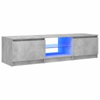 vidaXL TV-Schrank mit LED-Leuchten Betongrau 140x40x35,5 cm