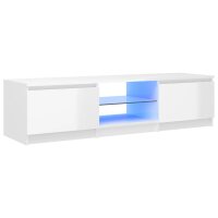 vidaXL TV-Schrank mit LED-Leuchten Hochglanz-Wei&szlig; 140x40x35,5 cm