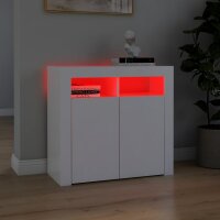 vidaXL Sideboard mit LED-Leuchten Weiß 80x35x75 cm