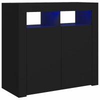 vidaXL Sideboard mit LED-Leuchten Schwarz 80x35x75 cm