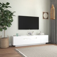 vidaXL TV-Schrank mit LED-Leuchten Wei&szlig; 160x35x40 cm