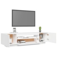 vidaXL TV-Schrank mit LED-Leuchten Wei&szlig; 160x35x40 cm