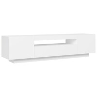 vidaXL TV-Schrank mit LED-Leuchten Wei&szlig; 160x35x40 cm