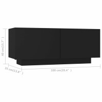 vidaXL TV-Schrank Schwarz 100x35x40 cm Holzwerkstoff