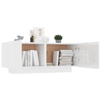 vidaXL TV-Schrank Hochglanz-Wei&szlig; 100x35x40 cm Holzwerkstoff