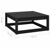 vidaXL 3-tlg. Garten-Lounge-Set Schwarz Massivholz Kiefer