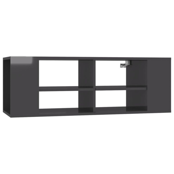 vidaXL TV-Wandschrank Hochglanz-Grau 102x35x35 cm Holzwerkstoff