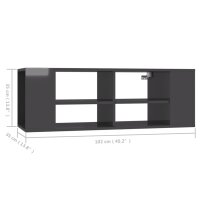 vidaXL TV-Wandschrank Hochglanz-Grau 102x35x35 cm Holzwerkstoff