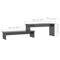 vidaXL TV-Schrank Hochglanz-Grau 180x30x43 cm Holzwerkstoff