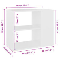 vidaXL Beistelltisch Wei&szlig; 60x30x50 cm Holzwerkstoff