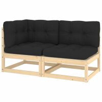 vidaXL 2-tlg. Garten-Lounge-Set mit Kissen Kiefer Massivholz