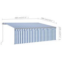 vidaXL Gelenkarmmarkise Einziehbar mit Jalousie 4x3 m Blau und Wei&szlig;