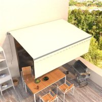 vidaXL Gelenkarmmarkise Einziehbar mit Jalousie 4x3 m Creme