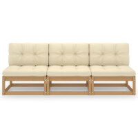 vidaXL 3-Sitzer-Sofa mit Kissen Kiefer Massivholz