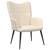 vidaXL Relaxsessel mit Hocker Creme Stoff
