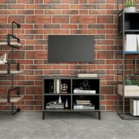 vidaXL TV-Schrank mit Metallbeinen Hochglanz-Grau 69,5x30x50cm