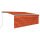 WOWONA Gelenkarmmarkise Einziehbar mit Jalousie LED 4x3 m Orange Braun