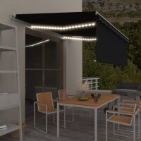 vidaXL Gelenkarmmarkise Einziehbar mit Jalousie LED 4,5x3 m Anthrazit