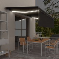 vidaXL Gelenkarmmarkise Einziehbar mit Jalousie & LED...