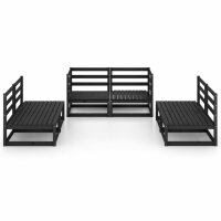 vidaXL 6-tlg. Garten-Lounge-Set Schwarz Massivholz Kiefer