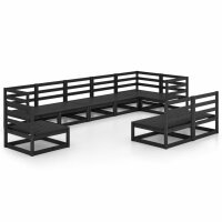 vidaXL 9-tlg. Garten-Lounge-Set Schwarz Massivholz Kiefer