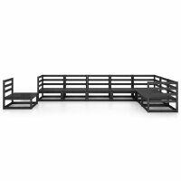 vidaXL 8-tlg. Garten-Lounge-Set Schwarz Massivholz Kiefer