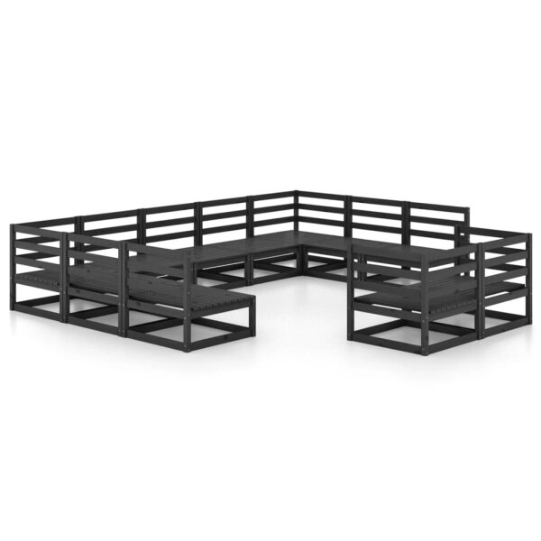 vidaXL 11-tlg. Garten-Lounge-Set Massivholz Kiefer