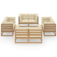 vidaXL 8-tlg. Garten-Lounge-Set mit Kissen Kiefer Massivholz