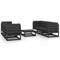 vidaXL 7-tlg. Garten-Lounge-Set mit Kissen Massivholz Kiefer