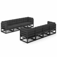 vidaXL 9-tlg. Garten-Lounge-Set mit Kissen Massivholz Kiefer