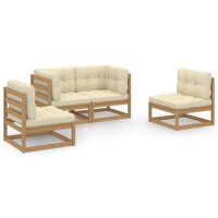 vidaXL 4-tlg. Garten-Lounge-Set mit Kissen Kiefer Massivholz