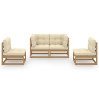 vidaXL 4-tlg. Garten-Lounge-Set mit Kissen Kiefer Massivholz