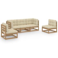 vidaXL 5-tlg. Garten-Lounge-Set mit Kissen Kiefer Massivholz