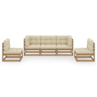 vidaXL 5-tlg. Garten-Lounge-Set mit Kissen Kiefer Massivholz