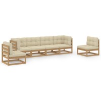 vidaXL 6-tlg. Garten-Lounge-Set mit Kissen Kiefer Massivholz