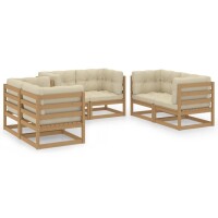 vidaXL 6-tlg. Garten-Lounge-Set mit Kissen Kiefer Massivholz