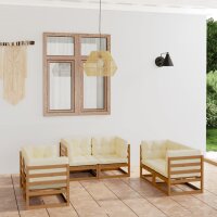 vidaXL 6-tlg. Garten-Lounge-Set mit Kissen Kiefer Massivholz