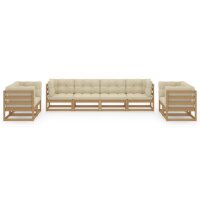 vidaXL 8-tlg. Garten-Lounge-Set mit Kissen Kiefer MassivholzvidaXL