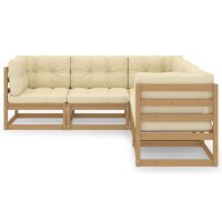 vidaXL 5-tlg. Garten-Lounge-Set mit Kissen Kiefer Massivholz