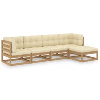 vidaXL 5-tlg. Garten-Lounge-Set mit Kissen Kiefer Massivholz