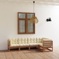 vidaXL 5-tlg. Garten-Lounge-Set mit Kissen Kiefer Massivholz