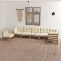 vidaXL 7-tlg. Garten-Lounge-Set mit Kissen Kiefer Massivholz