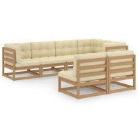 vidaXL 7-tlg. Garten-Lounge-Set mit Kissen Kiefer Massivholz