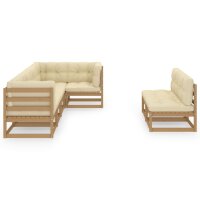 vidaXL 7-tlg. Garten-Lounge-Set mit Kissen Kiefer Massivholz