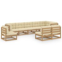 vidaXL 9-tlg. Garten-Lounge-Set mit Kissen Kiefer Massivholz