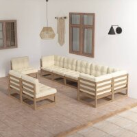 vidaXL 9-tlg. Garten-Lounge-Set mit Kissen Kiefer Massivholz