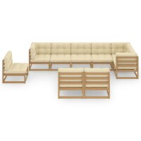 vidaXL 9-tlg. Garten-Lounge-Set mit Kissen Kiefer Massivholz